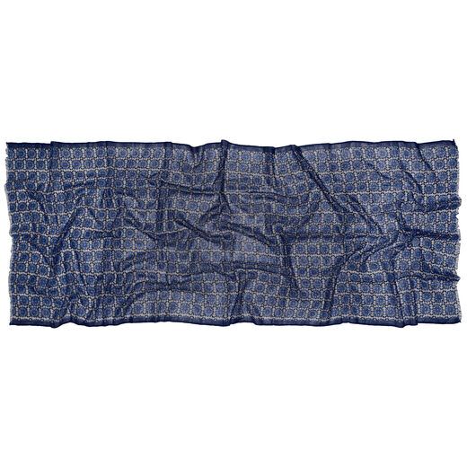 Blue tiles wool scarf