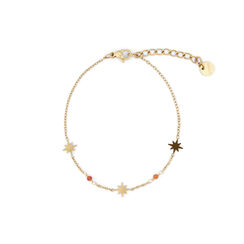 Mini stars and red carnelian chain bracelet