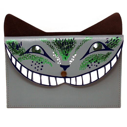 Cheshire Cat leather clutch