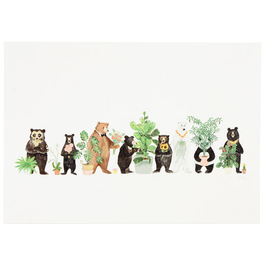 Bears and plants print by Katie Viggers