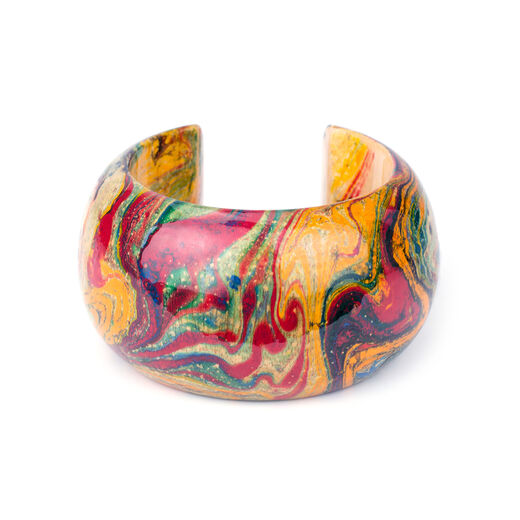 Multicoloured wooden bangle - assorted