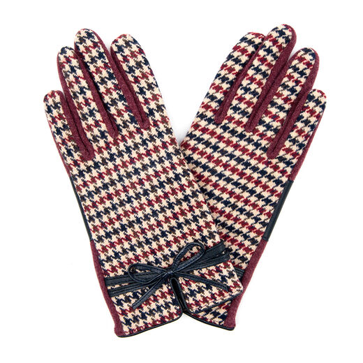 Red houndstooth gloves by Santacana