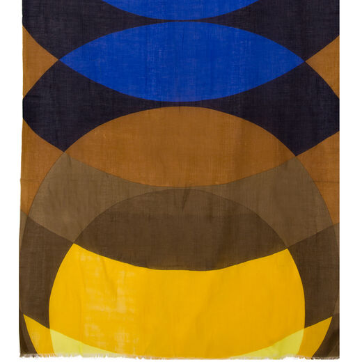 Blue and yellow abstract scarf