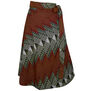 Red wax print wrap skirt by Asaawa
