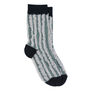 Black & white fluffy ribbed socks