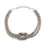 Silver mesh knotted necklace by Sarah Cavender