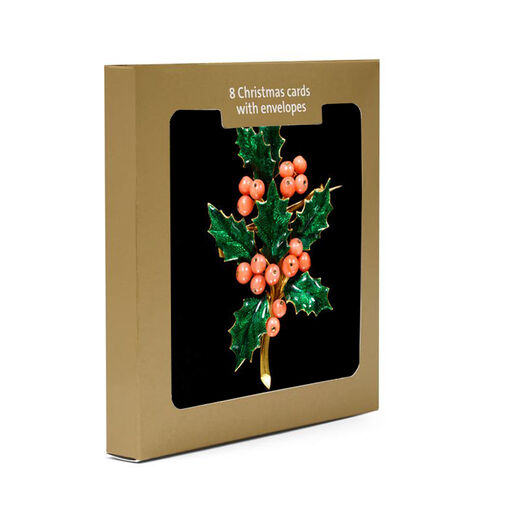 Holly Christmas cards (pack of 8)