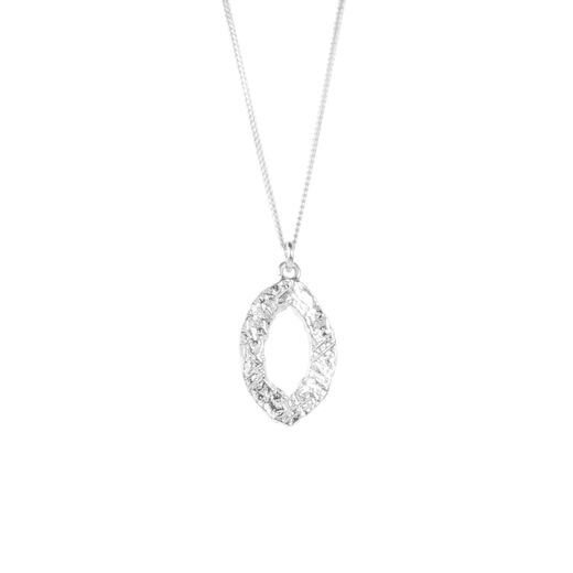 Sterling silver almond pendant necklace by Mounir