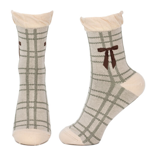Checkered bow socks