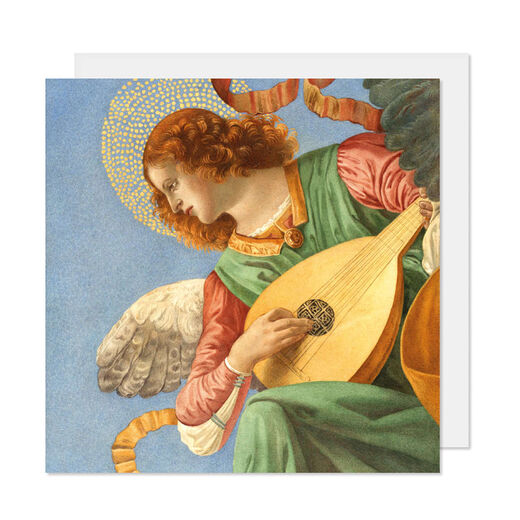 An angel playing the lute Christmas card pack (pack of 5)