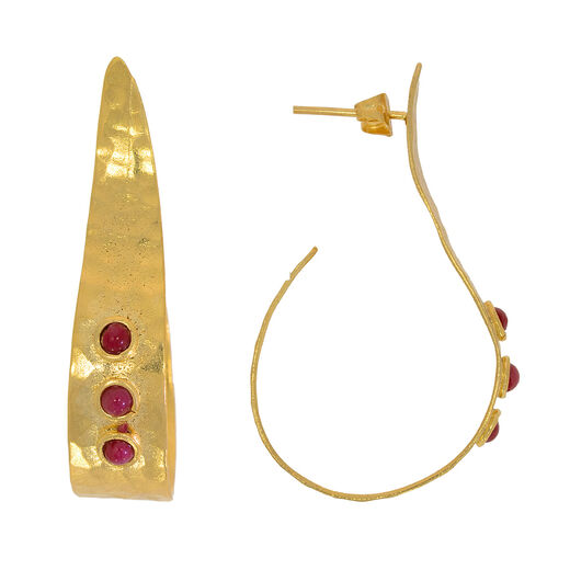 Red agate swirl stud earrings by Ottoman Hands