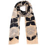 Grey and black kaleidoscope silk scarf