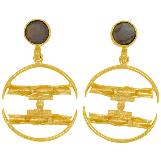 Labradorite ornate stud earrings by Ottoman Hands