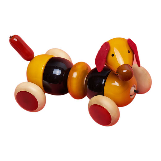 Dachshund wooden pull-along toy
