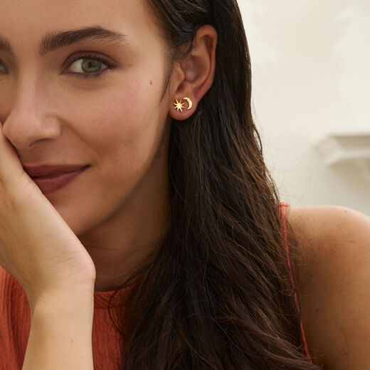 Moon and star earrings by Ottoman Hands