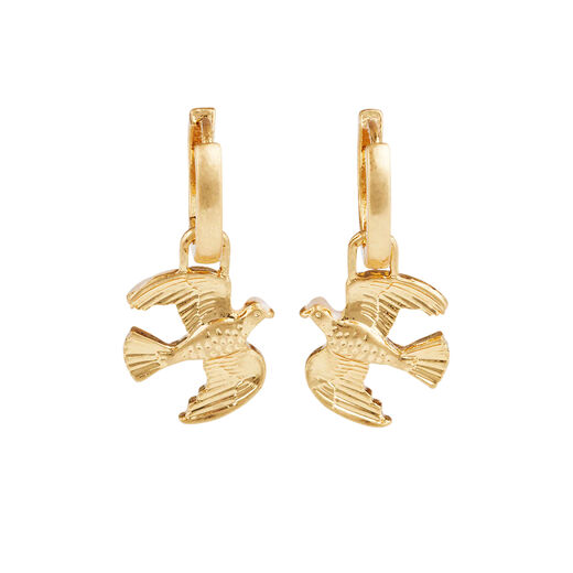 Love dove huggie earrings by Fable England