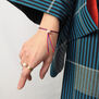 Cotton pearl red and violet silk cord bracelet by Anq