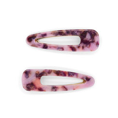 Purple marbled hair clips