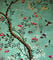 Chinese wallpaper with flowering shrubs and bees