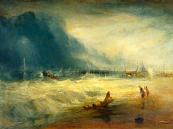 Life-Boat and Manby Apparatus Going off to a Stranded Vessel