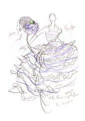 Jacques Griffe gown, fashion illustration