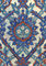 Watercolour drawing of an Ottoman tile decoration in blue, red and white.