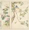 Flowering hibiscus with lovebirds and ginko