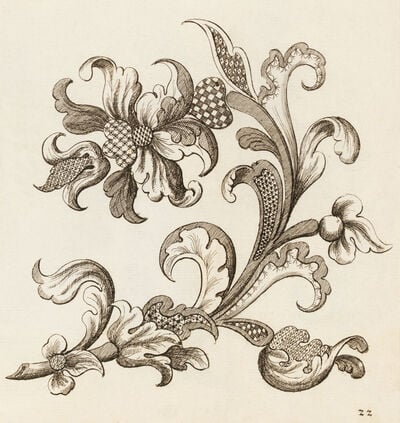 Printed design for embroidery