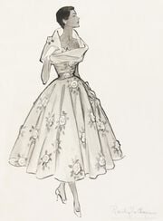 Roecliff & Chapman short evening dress, fashion illustration
