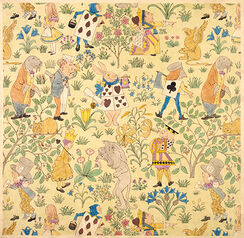 Alice in Wonderland design for fabric