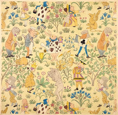 Alice in Wonderland design for fabric