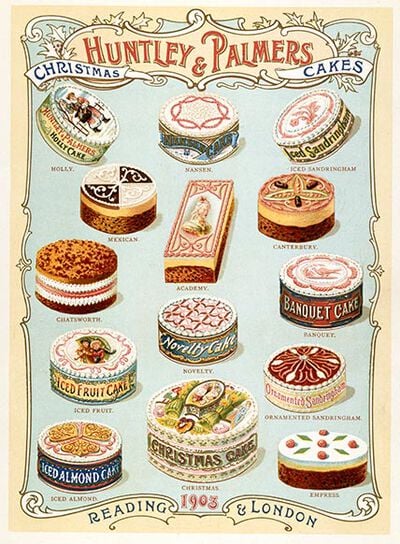 Christmas Cakes, catalogue cover from Huntley and Palmers