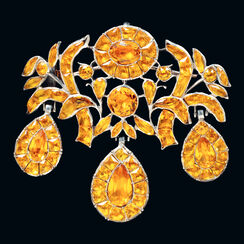 Faceted glass brooch