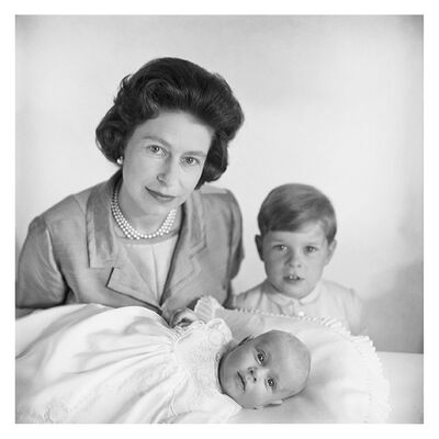 Queen Elizabeth II with Prince Edward and Prince Andrew