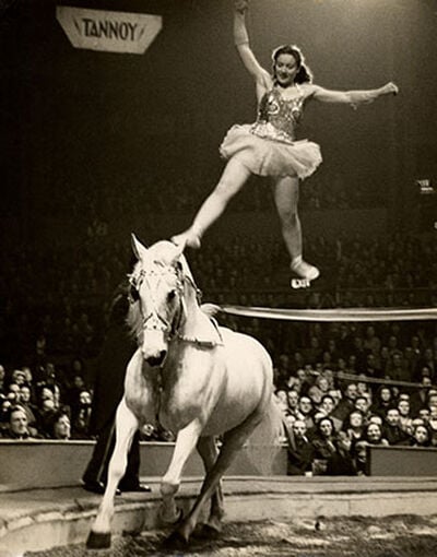 Florence Stephenson in Bertram Mills' Circus, Olympia