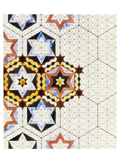 Design for tiles with stars in hexagons