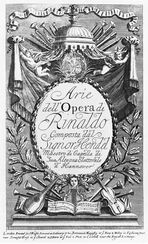 Music sheet cover from Handel's opera Rinaldo