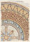 Architectural drawing depicting Byzantine mosaic tesserae with Greek key motif. Inscripted Monastery of St. Saviour-in-the-Fields, Constantinople​ top right.
