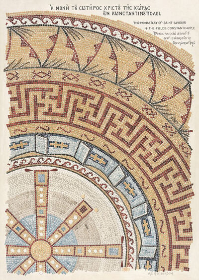 Detail of mosaic and fresco decoration in the Monastery of St. Saviour-in-the-Fields, Constantinople