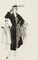 Charles Creed coat and dress ensemble, fashion illustration
