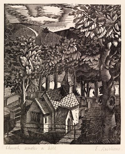 Church under a hill