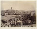 A sepia-coloured photograph from late 19th century capturing a bridge across the Golden Horn in Constantinople.