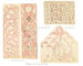 Architectural drawings of ornamental panels and pillars in Agra