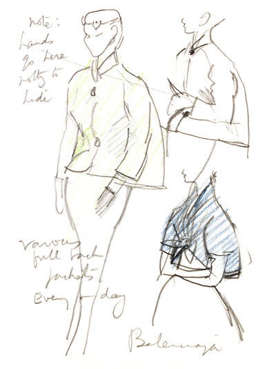 Balenciaga full back jackets, fashion illustration