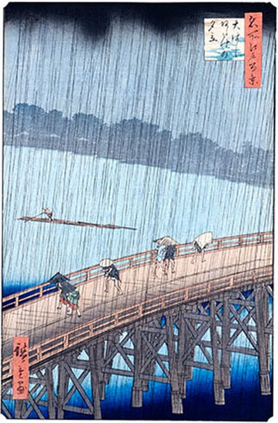 Sudden Shower at Ohashi Bridge