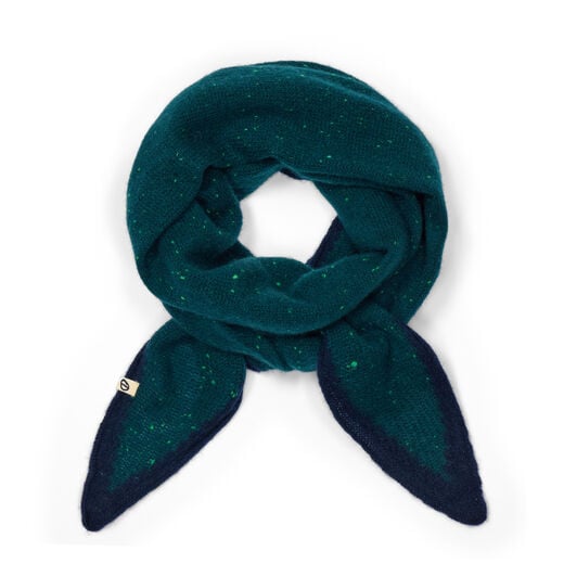 Teal cashmere neckerchief scarf
