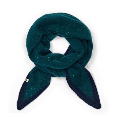 Teal cashmere neckerchief scarf