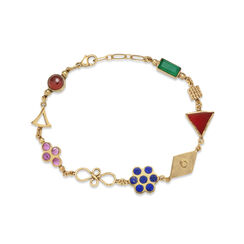 Multicoloured gemstones gold bracelet by Turquoise Mountain