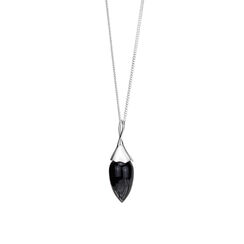 Black onyx acorn pendant necklace by Mounir