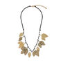 Necklace featuring birch leaves casted in bronze